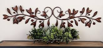 Rustic Leaf Metal Wall Decor Long Metal