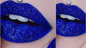 glitter blue lips tutorial