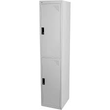 two door steel cabinet locker grey
