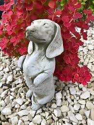 Reconstituted Stone Dachshund Puppy Dog