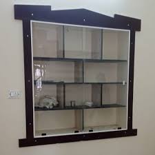 wooden glass wall mounted showcase