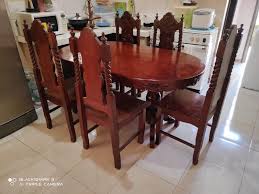6 Seater Wood Oval Dining Table