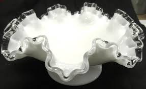 Fenton Silver Crest Candy Dish Milk