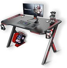Gaming desks are like a command center for a gamer, which allows a person to play without exception. Chulovs Gaming Desk With Led Rgb Lights 120cm Pc Computer Desk Y Shaped Gamer Home Office Computer Desk Table With Handle Rack Cup Holder Headphone Hook Black Buy Online At Best