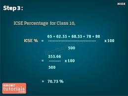 how to calculate icse 10th percene