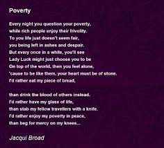poverty poverty poem by jacqui broad