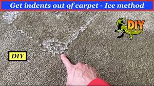 get indents dents out of carpet ice