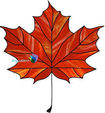 Single Maple Leaf Stained Glass Pattern