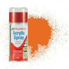 Details About Humbrol Ad6018 Acrylic Spray Paint No 18 Orange 150 Ml