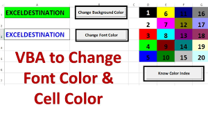 vba to change cell color and font color