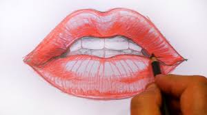 to draw red lips sd drawing mat