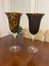 Large Leopard Print Wine Glass Vases
