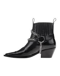 Anine Bing Leather Boots With Removable Chain Detail