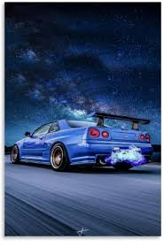 Learn how to draw the awesome skyline r32. Amazon Com Yongtao Car Poster Jdm Skyline Gtr R34 Blue Canvas Art Poster And Wall Art Picture Print Modern Family Bedroom Decor Posters 08x12inch 20x30cm Posters Prints