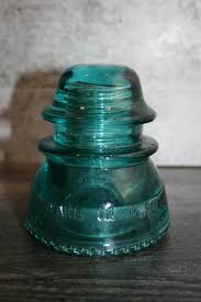 Vintage Hemingray 42 Blue Green Glass