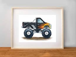 Monster Truck Wall Art Decor For Boy