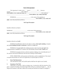 party wall agreement template fill