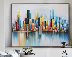 Large Original Abstract Cityscape