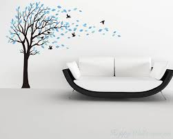 large tree wall decal with colourful