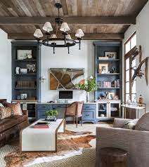 Living Room With Brown Furniture
