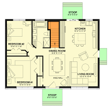 Simple 2 Bedroom House Plan 21271dr