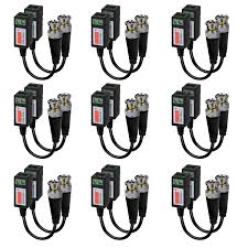 Buy Video Balun Connectors Passive 9 Pairs Video Balun Cat5 HD Mini CCTV  BNC Video Balun Transceiver Cable for BNC Male Cable via CAT5/5E/6 Twisted Pair  Transmitter CCTV Security Camera System Online