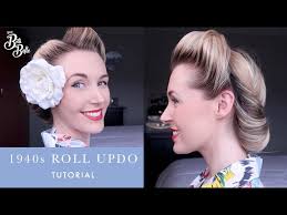 1940s roll updo tutorial for long hair