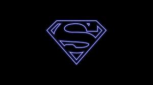 superman neon logo amoled wallpaper 4k