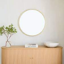 Metal Framed Round Wall Mirror 24