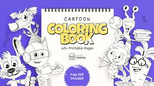 cartoon coloring book 60 free