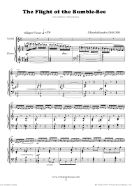 Piano music sheets with fingering, reading aids, audio samples, easy to expert Rimsky Korsakov The Flight Of The Bumblebee Sheet Music For Violin And Piano