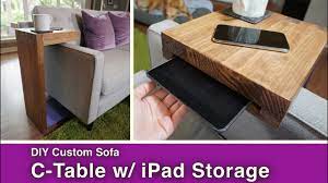 diy sofa c table w ipad storage you