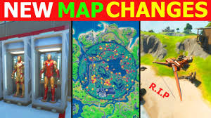 Stark industries was a named poi in battle royale which was added to the map in patch 14.10, located inside the coordinates f3 and f4, north of lazy lake, northeast of the ruins, west of dirty docks, southwest of steamy stacks and southeast of craggy cliffs. All New Fortnite Map Changes Stark Industries Secret Ironman Suits Secret Map Changes Youtube