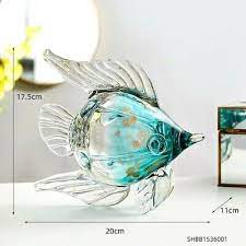 Crystal Glass Fish Ornament Sculpture