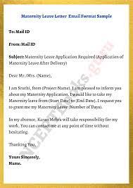 maternity leave application format