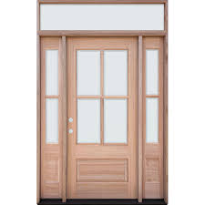 4 Lite Low E Mahogany Prehung Wood Door