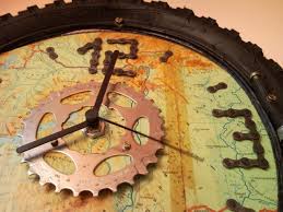 Recycled Wheel Bicycle Wall Clock With