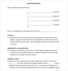 Roommate Agreement Template 11 Free Word Pdf Document Download