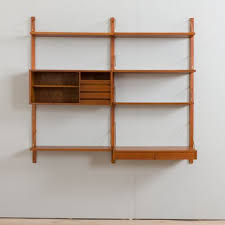 Teak Wall Unit With Floating Desk