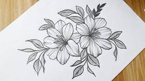 pencil flower drawing tutorial