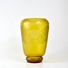 legras montjoye art deco vase in yellow