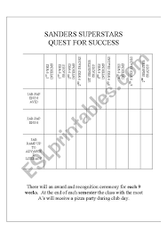 English Worksheets 9 Weeks Grade Incentive Chart