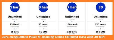 Selain melalui dial, anda juga dapat menonaktifkan paket internet xl. Cara Mengaktifkan Paket Xl Roaming Combo Unlimited Masa Aktif 30 Hari Cara Cek Sisa Paket