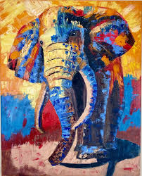 Elephant Oil Painting 3d Animal Art Oil
