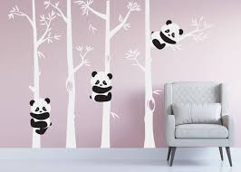 Nursery Panda Bear Bamboo Tree Wall