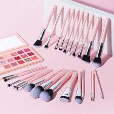 freyara professional makeup brushes set 25pcs complete collection glitter pink