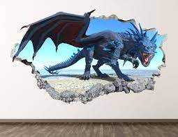 Dragon Wall Decal Fantasy 3d Smashed