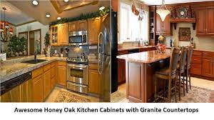 awesome honey oak kitchen cabinets with