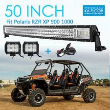 50inch 2808w Tri Row Curved Led Light Bar 2x4 Pods For Polaris Rzr Xp 900 1000 Ebay