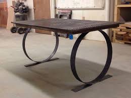 Attaching the legs to the table this way will allow for small movements in the wood as it expands and contracts with humidity over time. Buy Custom Modern Circles Metal Table Legs Made To Order From Blue Ridge Metal Works Custommade Com